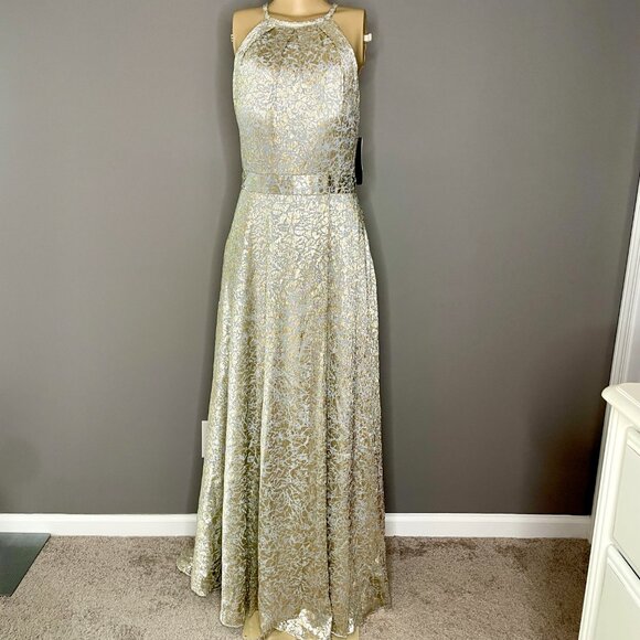 Betsy & Adam Jacquard Floral Evening Dress NWT Sz 14 - Picture 6 of 11